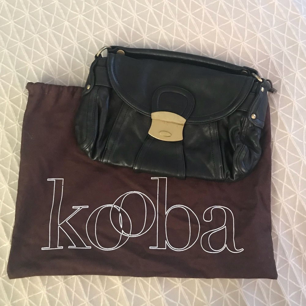 Kooba Black Leather Pouchette Bag